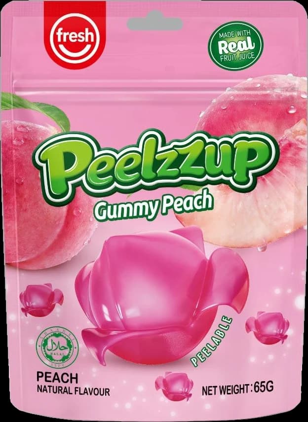 Peelzzup Gummy Peach, 65g pack