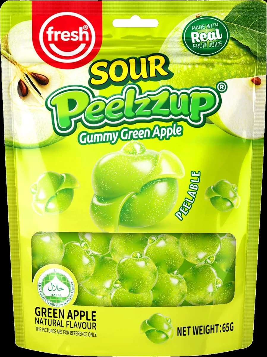Peelzzup Sour Gummy Green Apple, 65g pack