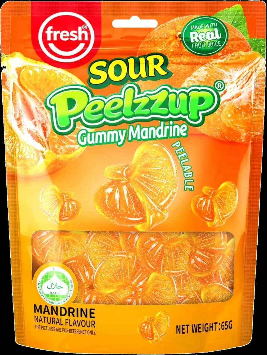 Peelzzup Sour Gummy Mandrine, 65g pack