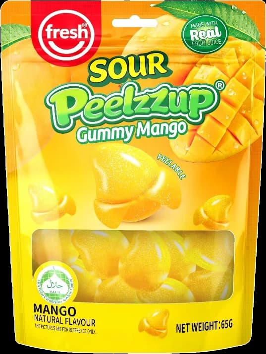 Peelzzup Sour Gummy Mango, 65g pack