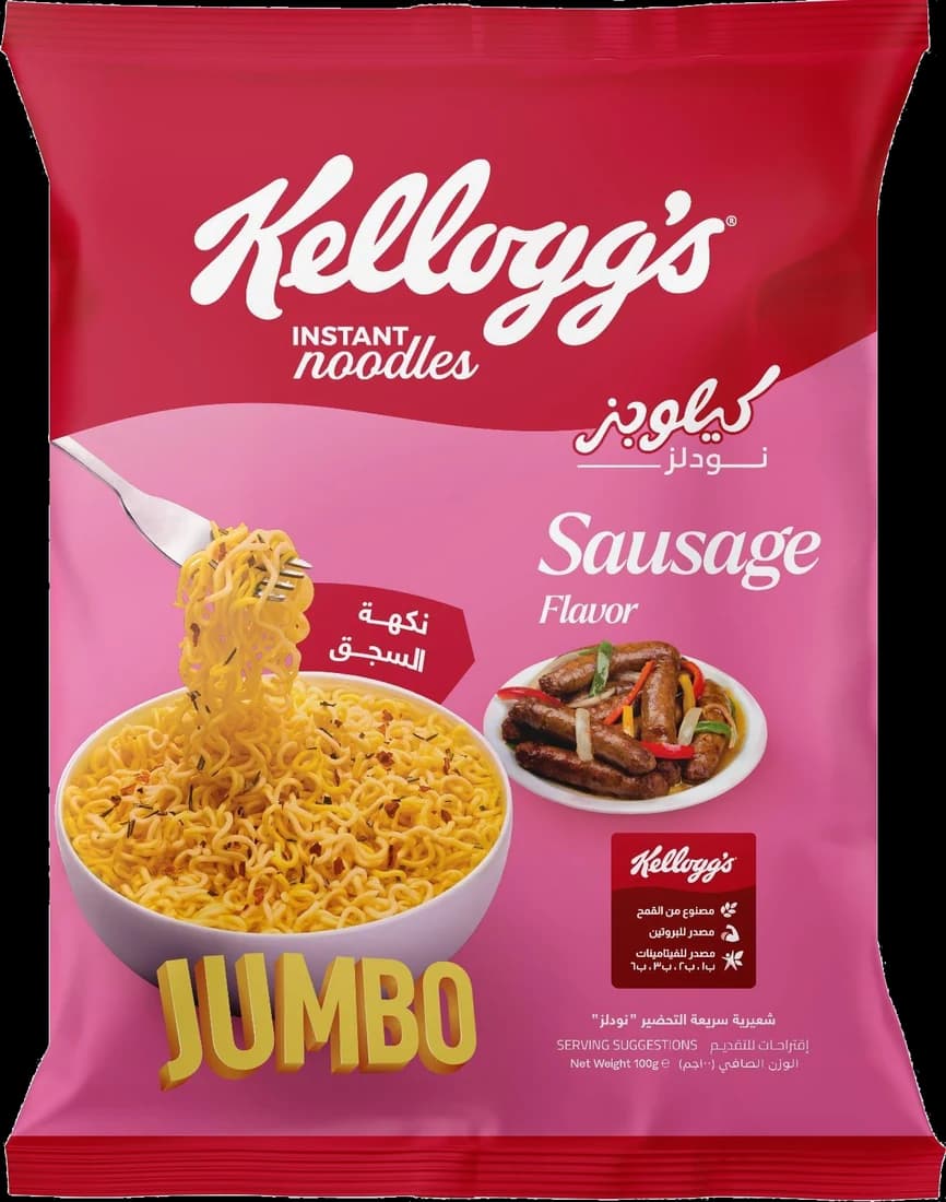 Kellogg’s Jumbo instant noodles, Sausage flavour, 100g pack