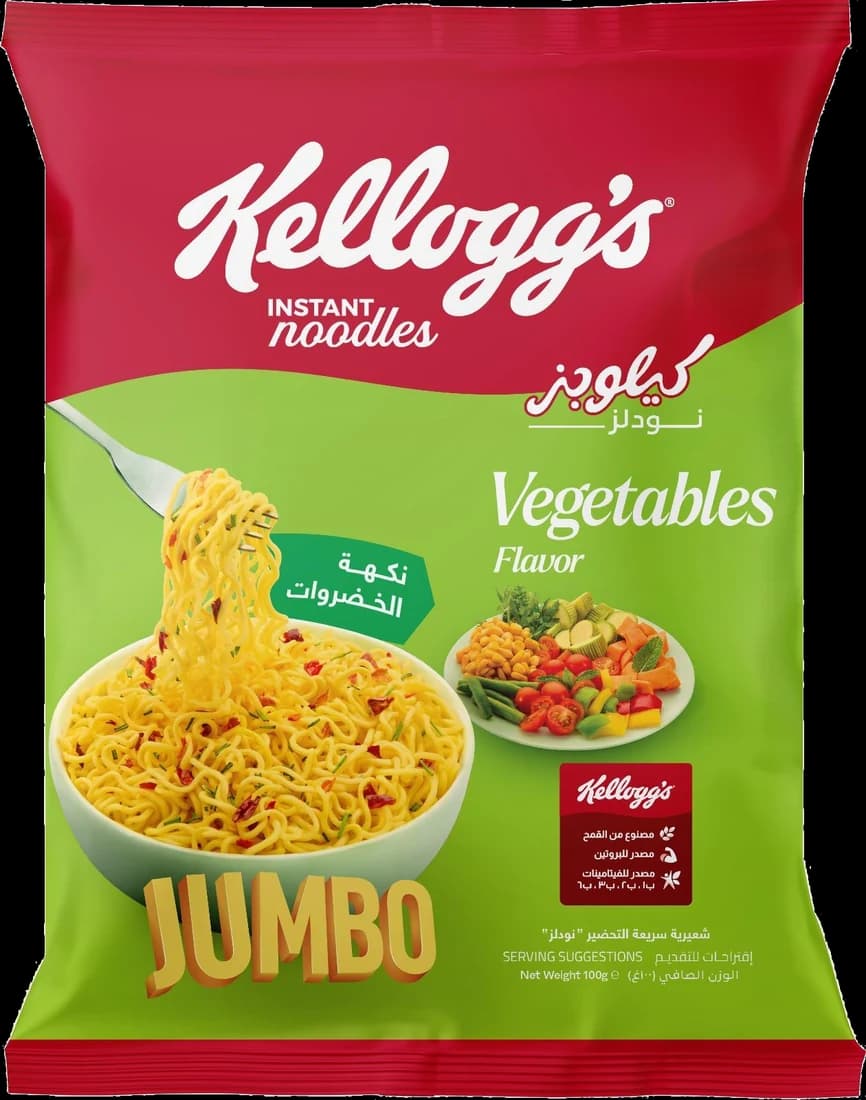 Kellogg’s Jumbo instant noodles, Vegetables flavour, 100g pack